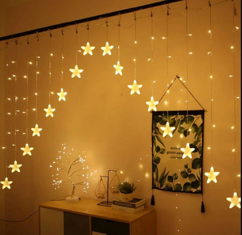 Kurtyna Świetlna 270Cm Girlanda Lampki Wiszące Ciepły Biały 136 Led W4