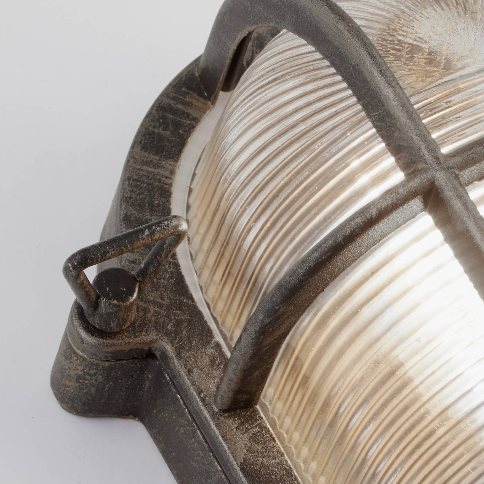 Lampa w stylu morskim Porto owalna, czarno-srebrna