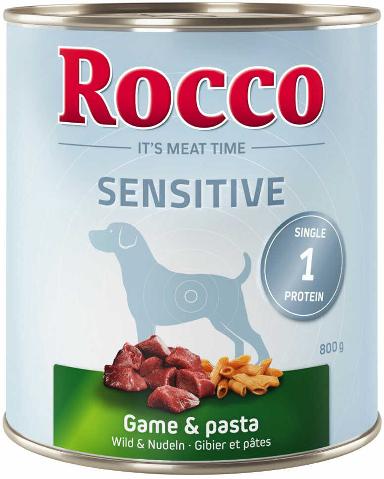 Zestaw Rocco Sensitive, 24 x 800 g - Dziczyzna z makaronem Dostawa GRATIS!