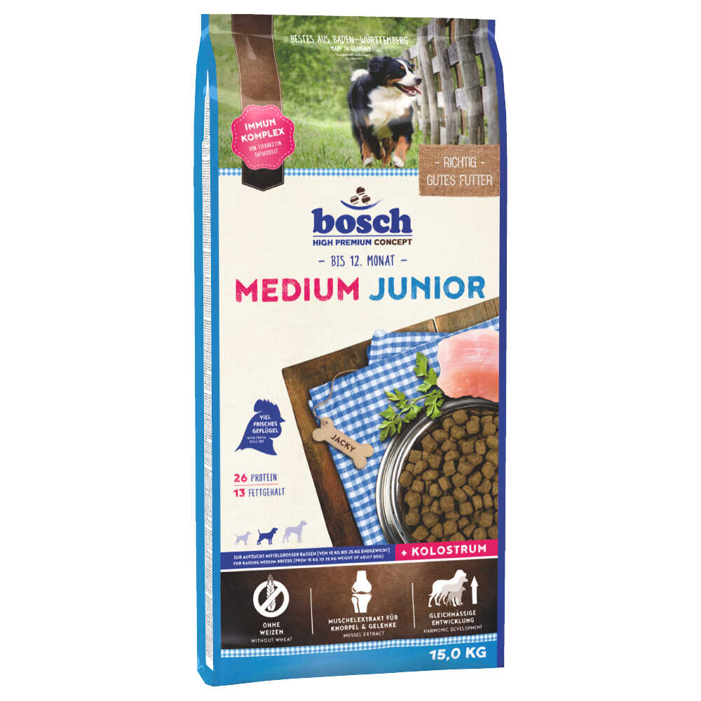 Dwupak Bosch Petfood - Junior Medium, 2 x 15 kg Dostawa GRATIS!