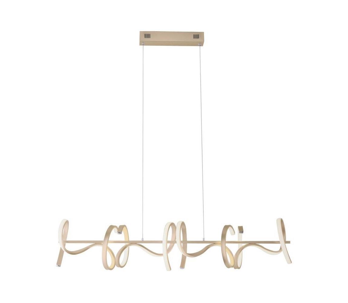 Paul Neuhaus Designerska lampa wisząca z mosiądzu z diodą LED i ściemniaczem - Krisscross