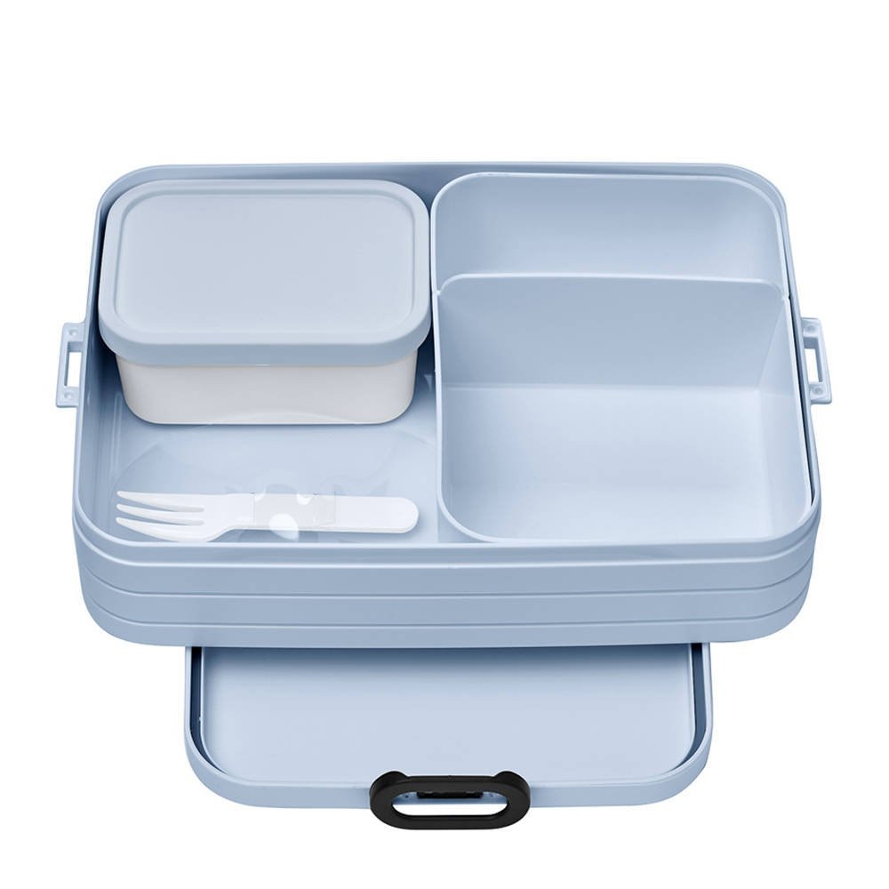 Mepal Mepal Take A Break 1,5 L Błękitny Lunch Box Plastikowy Z Dwoma Pojemnikami I Widelcem