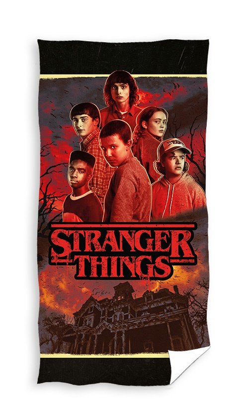 Ręcznik kąpielowy, wzór stranger things, 70x140 cm