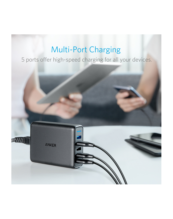 anker Ładowarka PowerPort 5 z Dual QC 3.0 63W USB-A czarna