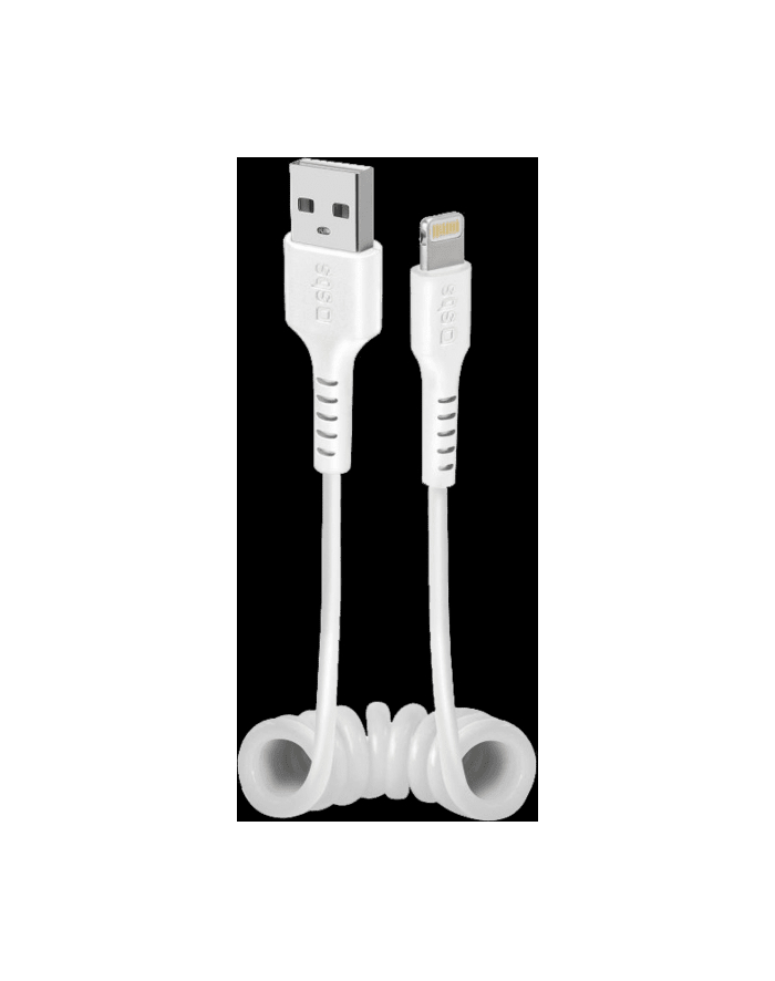SBS USB to Lightning spiral cable 17-50cm white