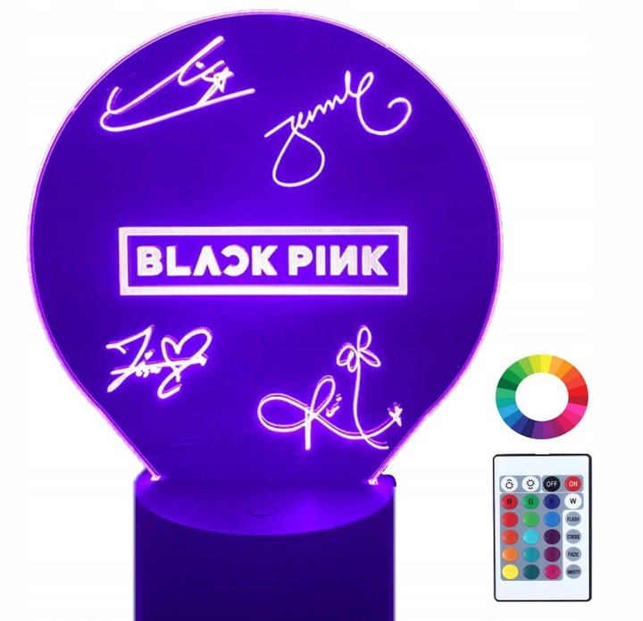Lampka Nocna 3D Led Zespół Black Pink K-Pop Grawer