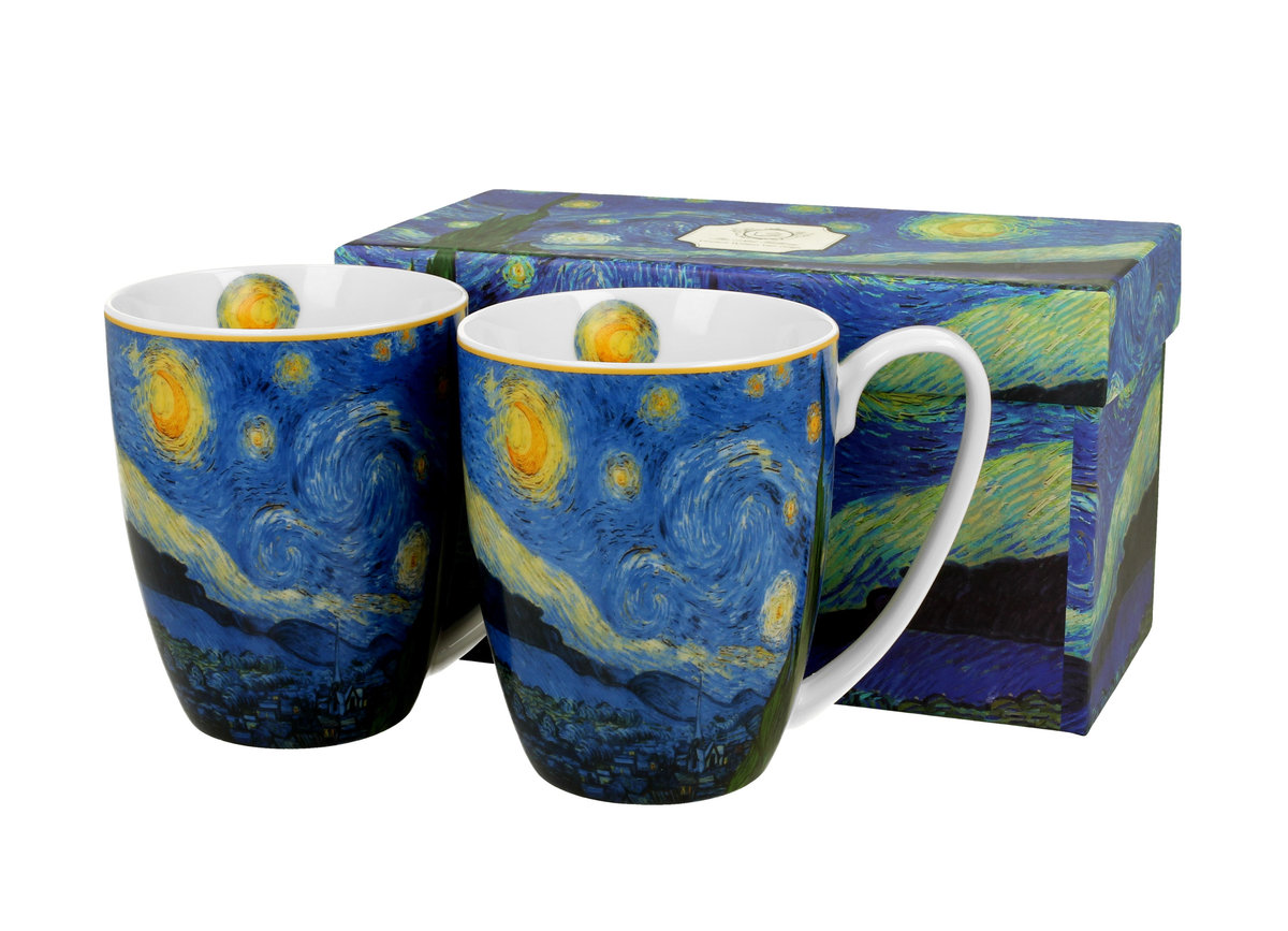 Kubki  do kawy i herbaty porcelanowe DUO Starry Night Vincent Van Gogh 350 ml 2 szt
