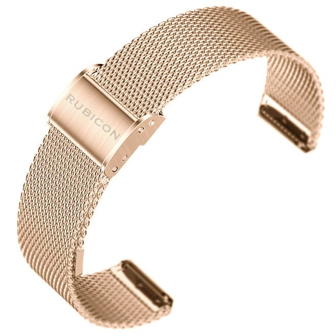 Bransoleta - siatka mesh RUBICON - 20mm różowozłota