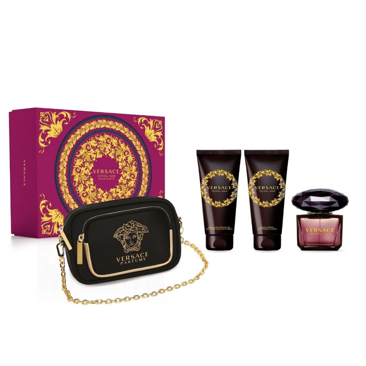 Zdjęcia - Pozostałe kosmetyki Versace Crystal Noir zestaw woda toaletowa spray 90ml + 100ml balsam do ci 