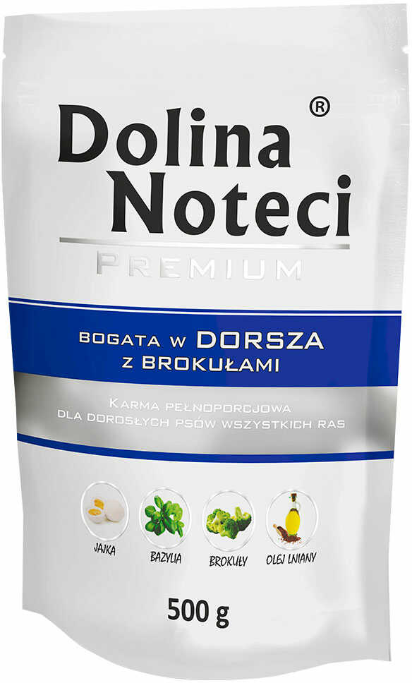 Dolina Noteci Premium w saszetkach, 10 x 500 g - Bogata w dorsza z brokułem