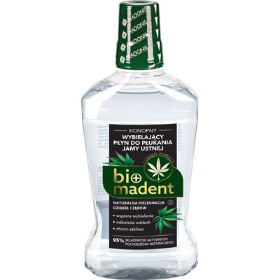 MADONIS BIO MADENT Konopny wybielający płyn do płukania jamy ustnej, 500ml