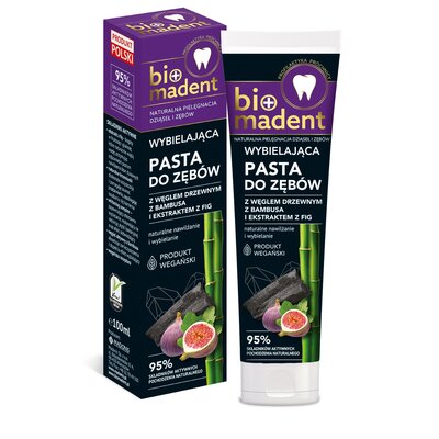 BioMadent BIO MADENT wybielająca pasta do zębów z węglem drzewnym z bambusa i ekstraktem z fig 100 ml