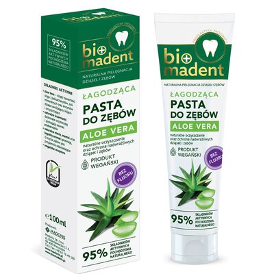 BioMadent BIO MADENT łagodząca pasta do zębów ALOE VERA 100 ml