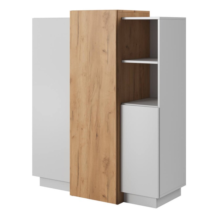 KOMODA (E) 3D BIAŁY, DĄB CRAFT ZŁOTY