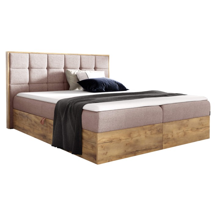 Łóżko kontynentalne 200x200 WOOD1 / z pojemnikiem