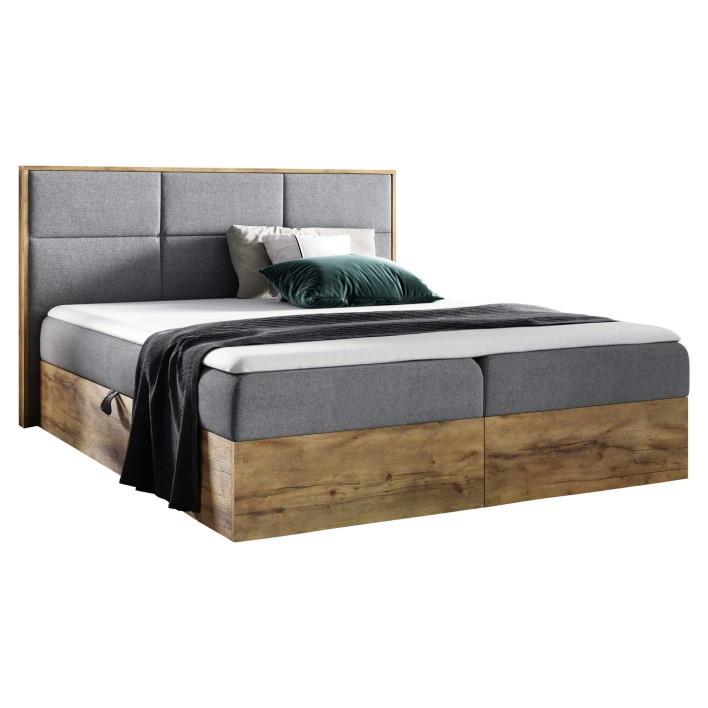Łóżko kontynentalne 140x200 WOOD2 / z pojemnikiem
