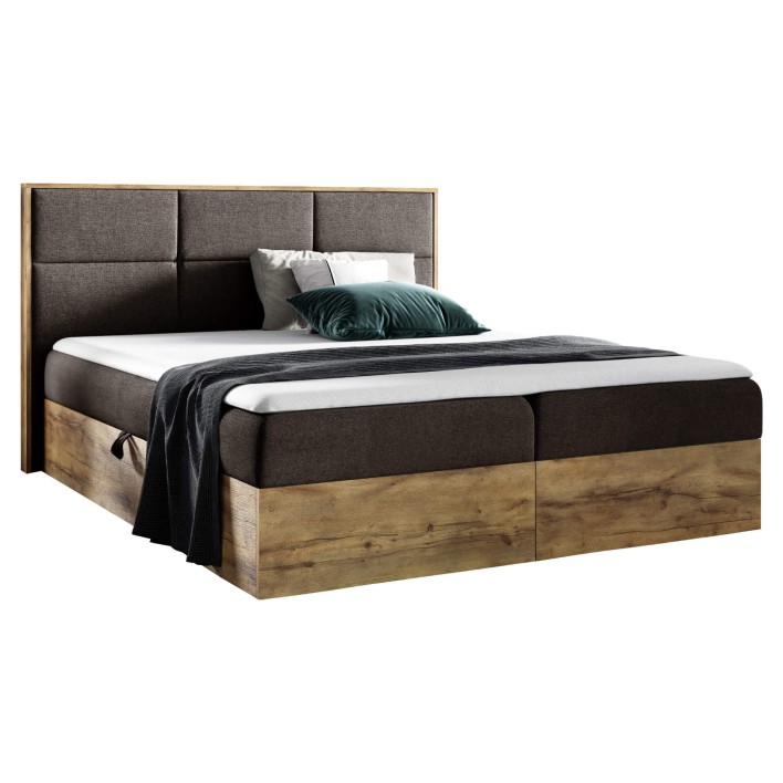 Łóżko kontynentalne 160x200 WOOD2 / z pojemnikiem