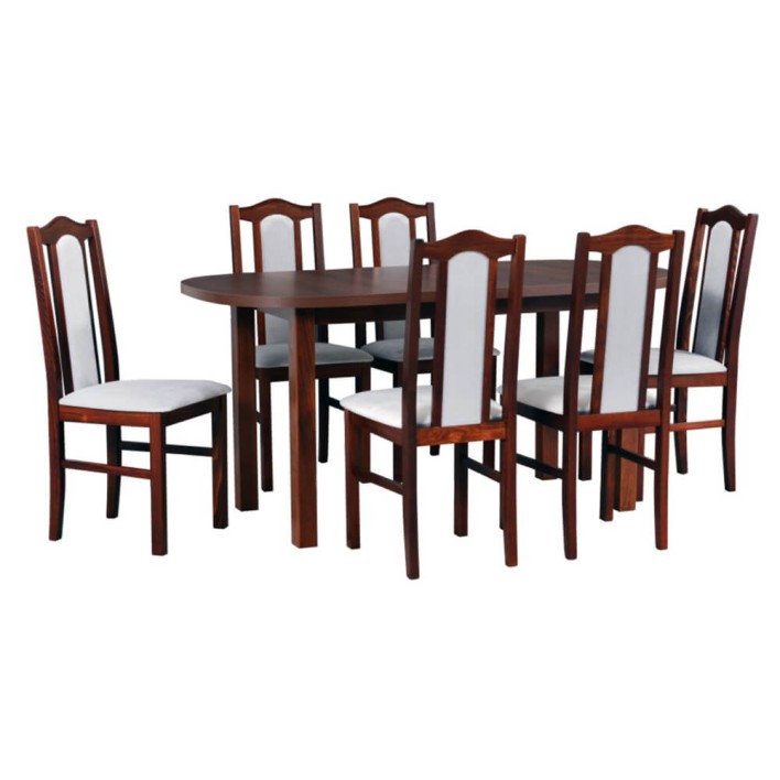 Zestaw stół i 6 krzeseł drewnianych WENUS 1 + BOS 2
