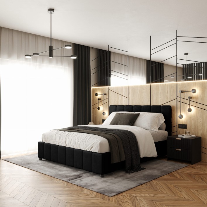 Łóżko tapicerowane 180x200 LEA z pojemnikiem na pościel kolor do wyboru [P]