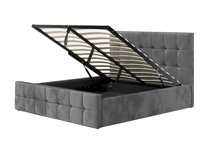 Łóżko tapicerowane 160X200 SFG015 welur popiel