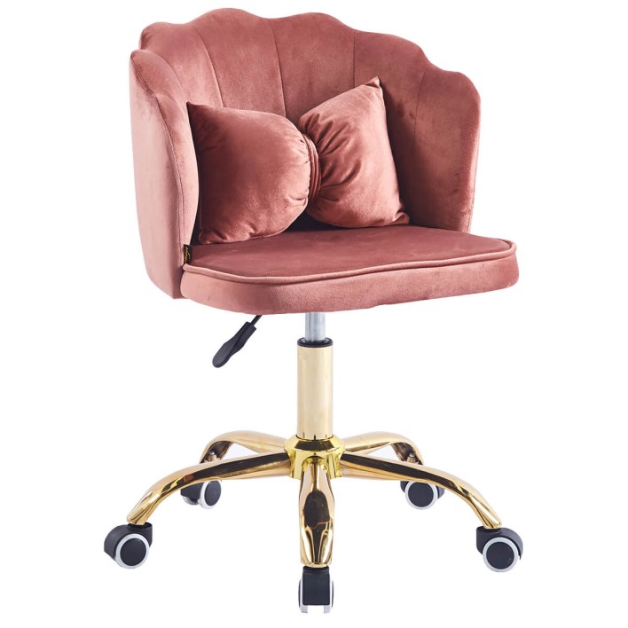 Krzesło muszelka obrotowe DC-6091S różowe #44