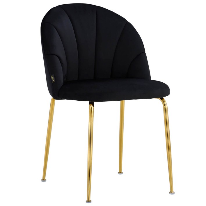 Krzesło Glamour C-905 czarne, złote nogi