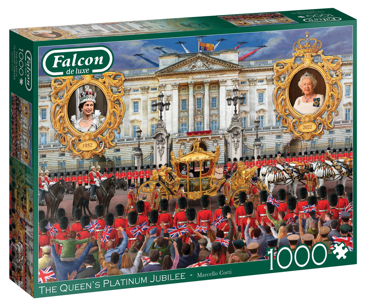 Puzzle 1000 Falcon Platynowy jubileusz królowej G3 - Jumbo