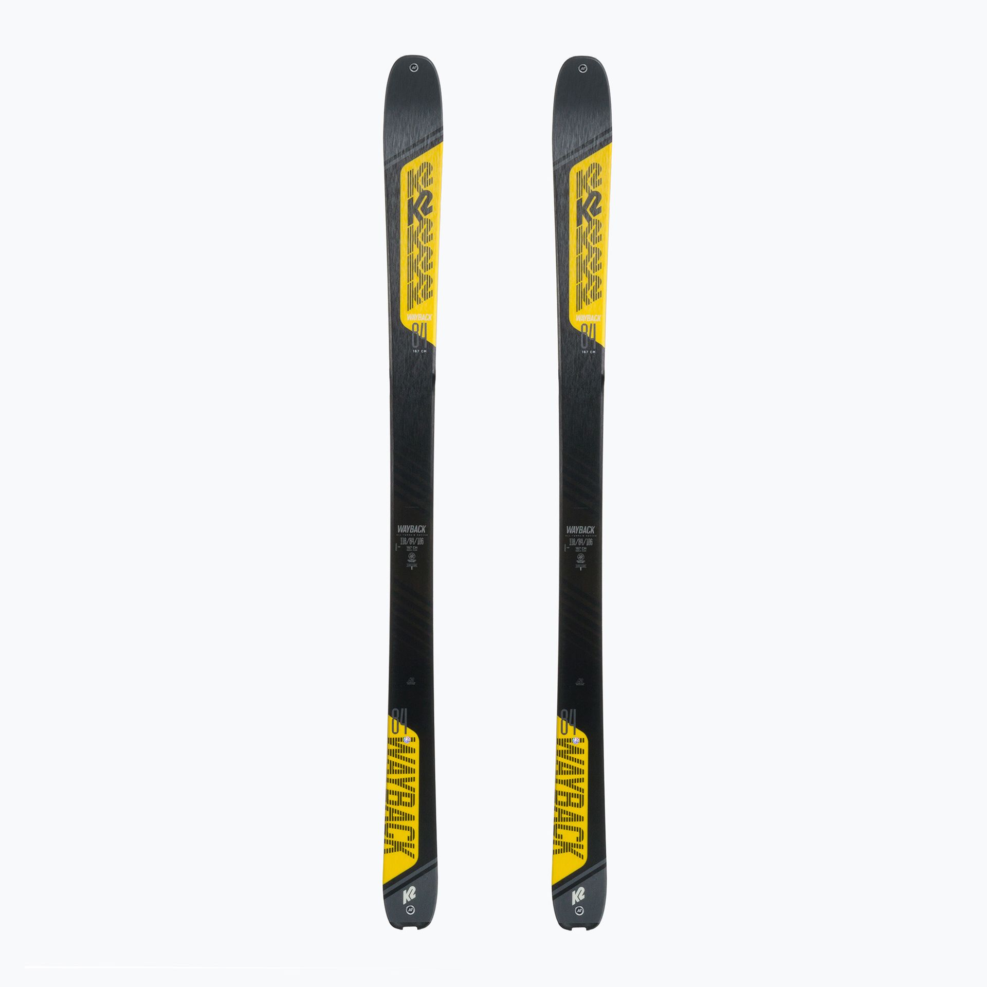 Narty skiturowe K2 Wayback 84 szaro-żółte 10G0203.101.1 167 cm