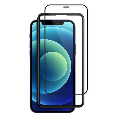 Crong Anti-Bacterial 3D Armour Glass  Szkło hartowane 9H na cały ekran iPhone 12 Mini + ramka instalacyjna CRG-AB3DAG-IP54