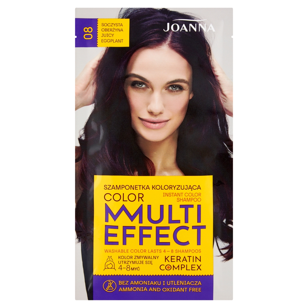 Joanna , Multi Effect Color Keratin Complex. Szamponetka, 08 Soczysta Oberżyna 35g  Joanna