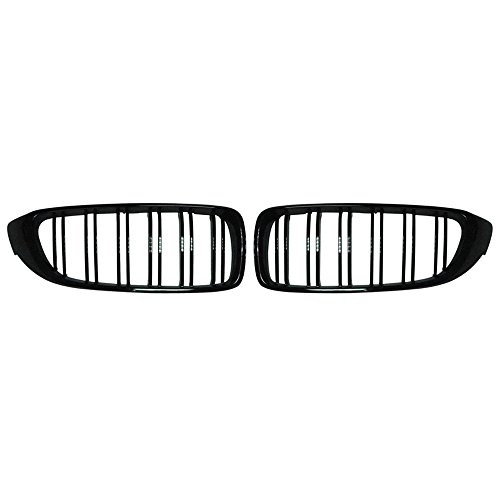 AUTO-STYLE DK GL4SEF32SB czarne kratki na cały połysk kompatybilne z BMW serii 4 F32/F33 2014-2016 & M3 F80 & M4 F82 'M styl