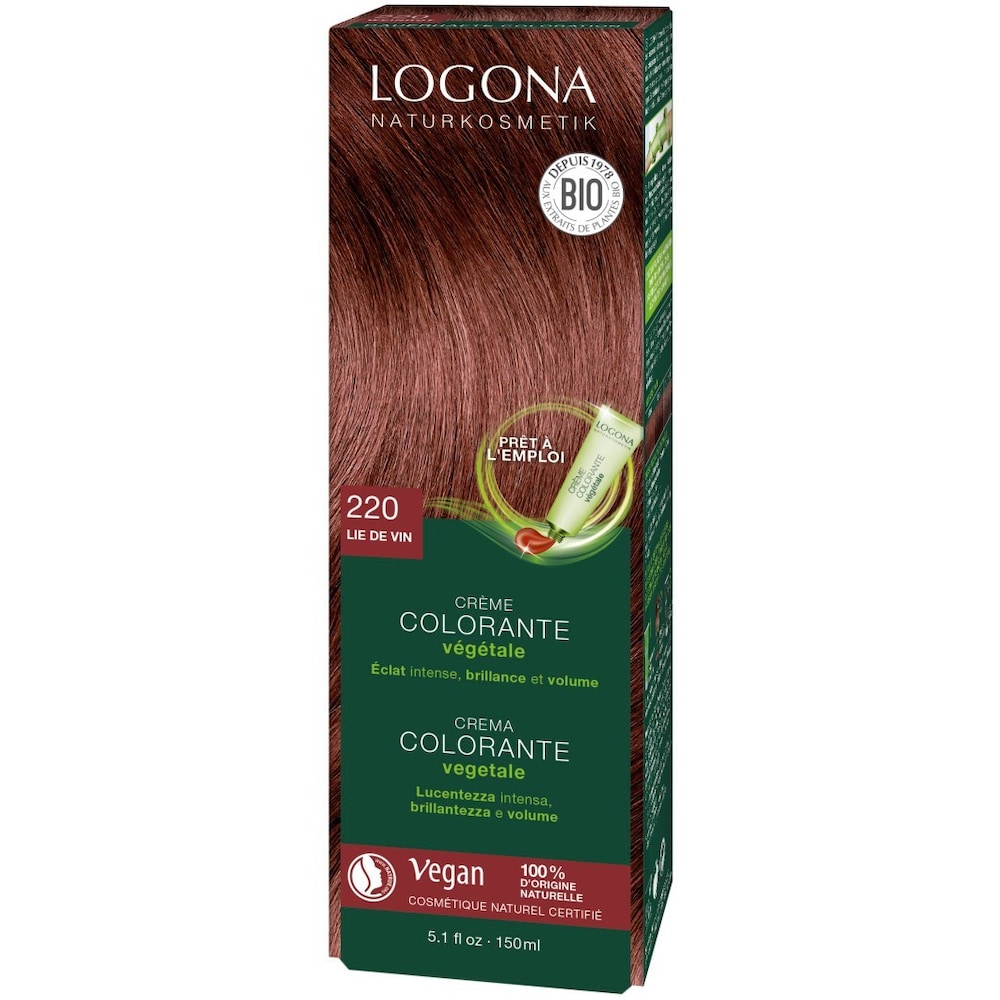 Logona naturalny kosmetyki roślin-kolorze kremowym do włosów 200 miedzi blond, 150 ML czerwony (Weinrot) 3004