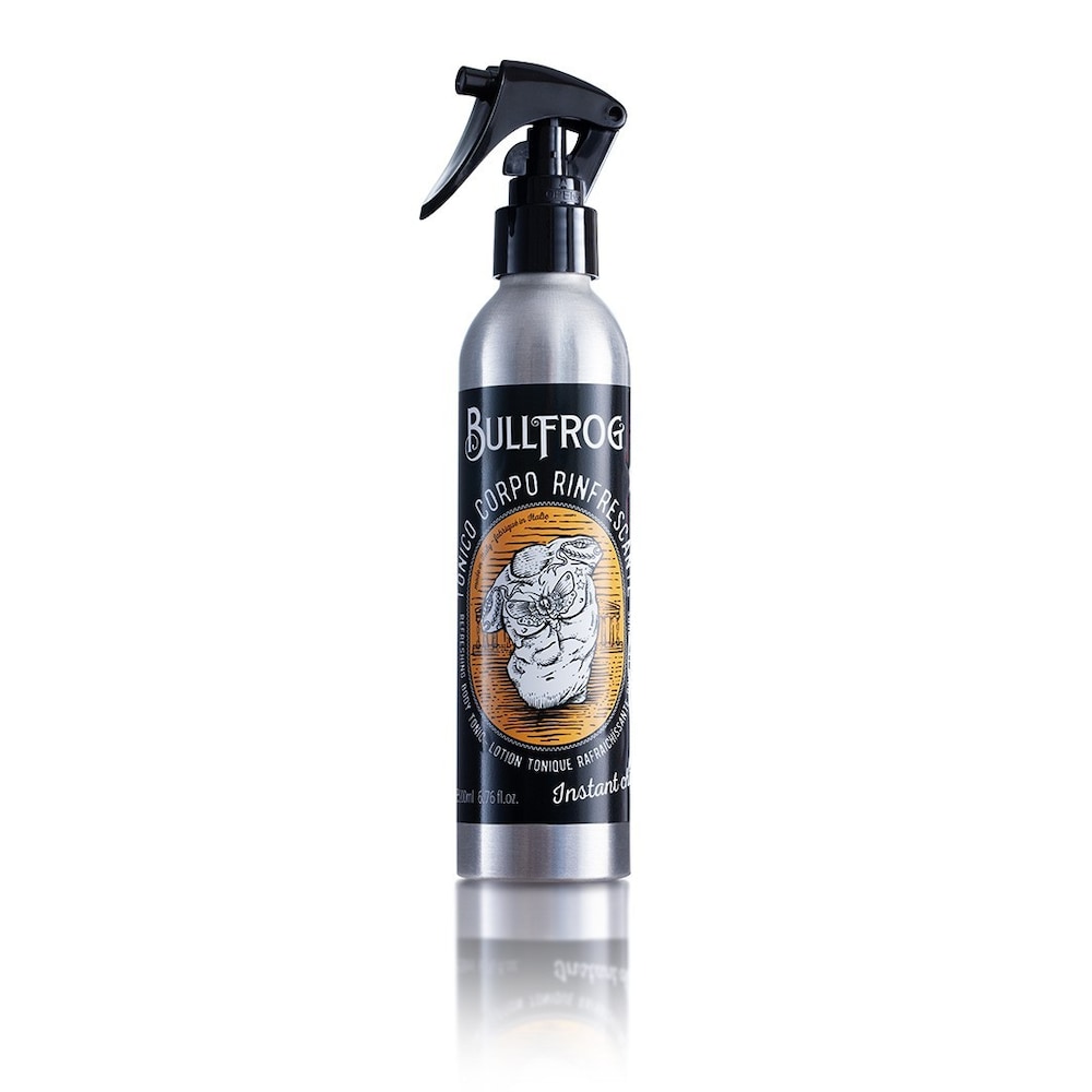 Bullfrog Odświeżający tonik do ciała o zapachu wetiweru, cytrusów i rabarbaru - 200ml