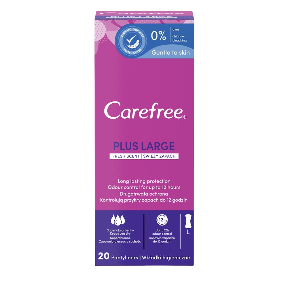 Carefree Plus Wkładki higieniczne Large Fresh, 20 szt. 3574661487564