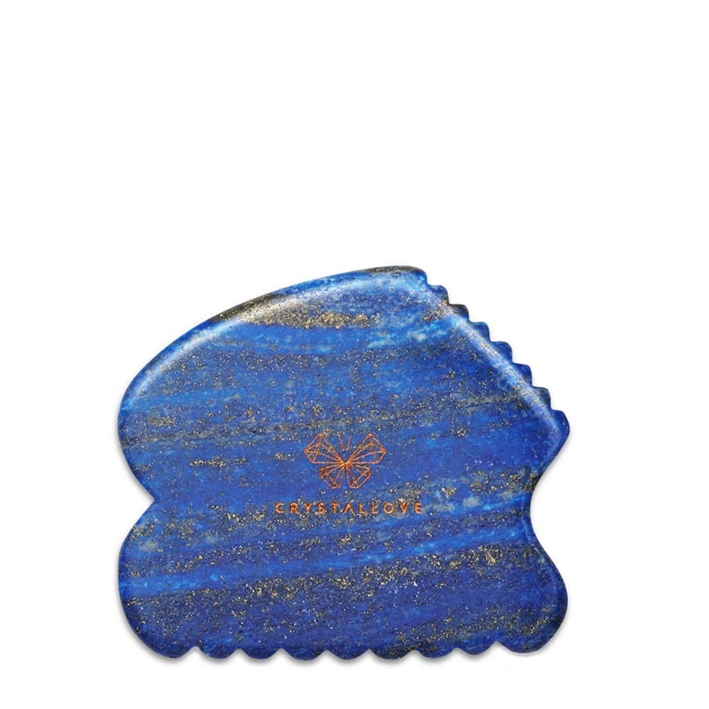 Crystallove Lapis lazuli CONTOUR GUA SHA – płytka do masażu twarzy gua sha z lapisu lazuli