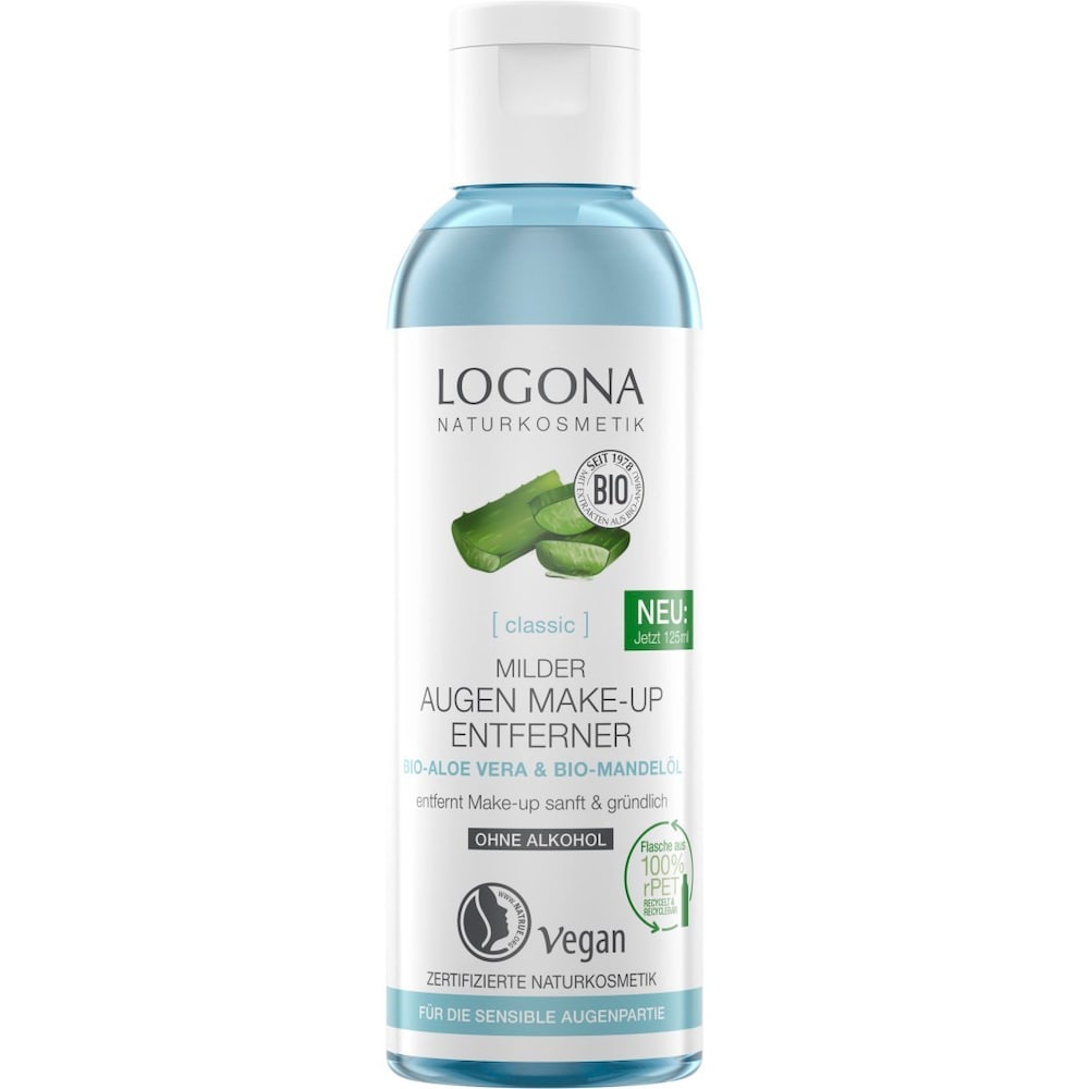 LOGONA Naturkosmetik LOGONA kosmetyk naturalny Classic łagodny do oczu, środek do usuwania makijażu z aloesu, 125 ml