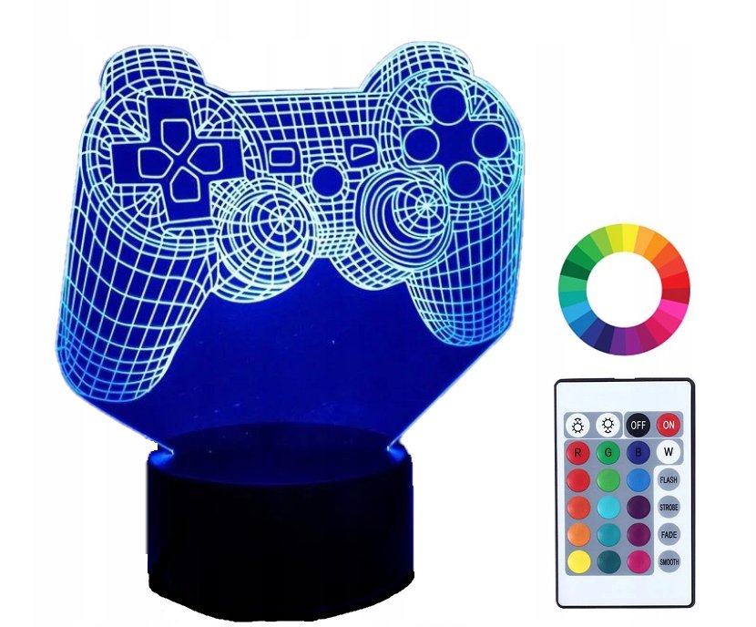 Lampka Nocna GAME PAD 7 Kolorów Led IMIĘ Grawer