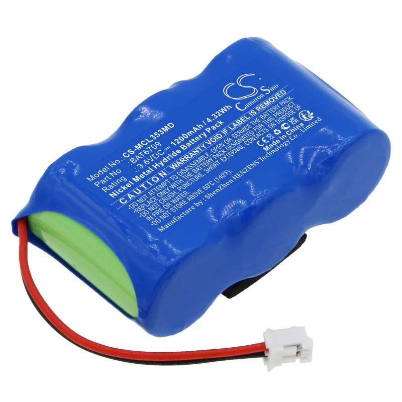 Micro Medical MicroLoop 3535 Spirometer / BAT6709 1200mAh 4.32Wh Ni-MH 3.6V (Cameron Sino)
