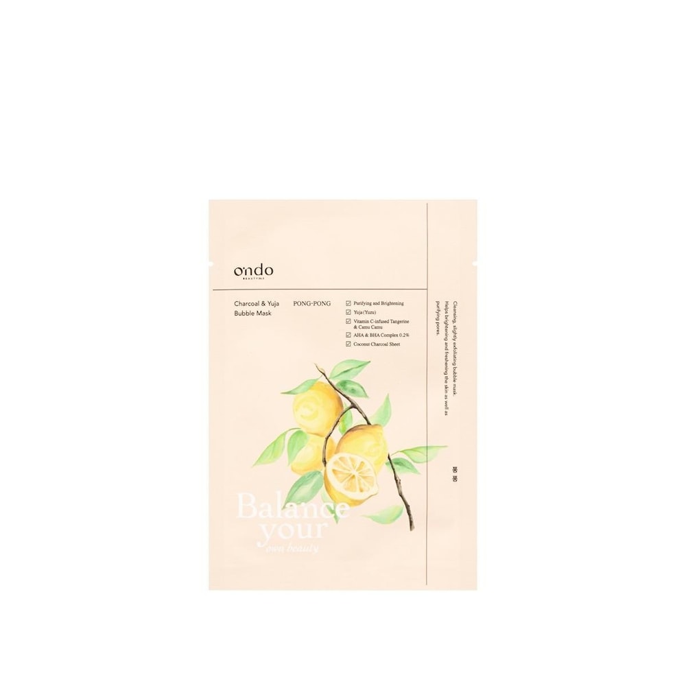 ONDO BEAUTY 36.5 PONG-PONG CHARCOAL & YUJA BUBBLE MASK 25.0 ml