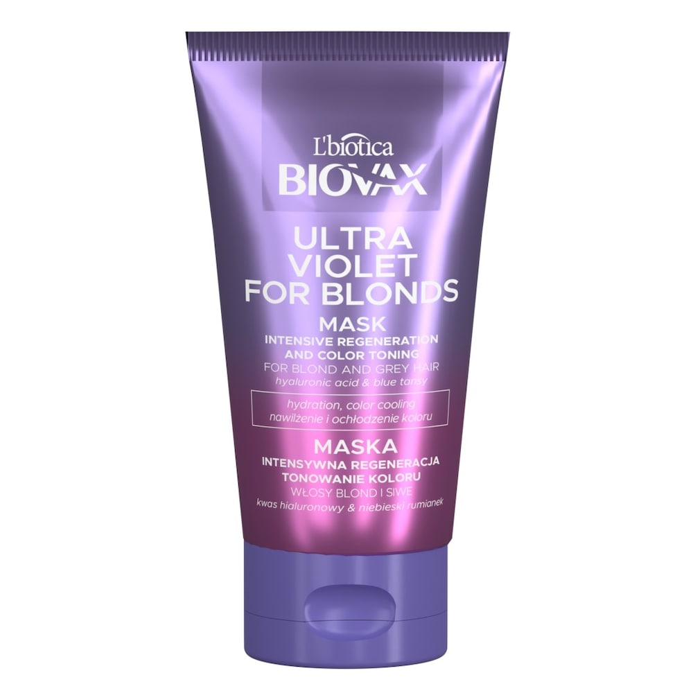 Lbiotica Ultra Violet - Maseczka tonująca do włosów blond i siwych 150 ml