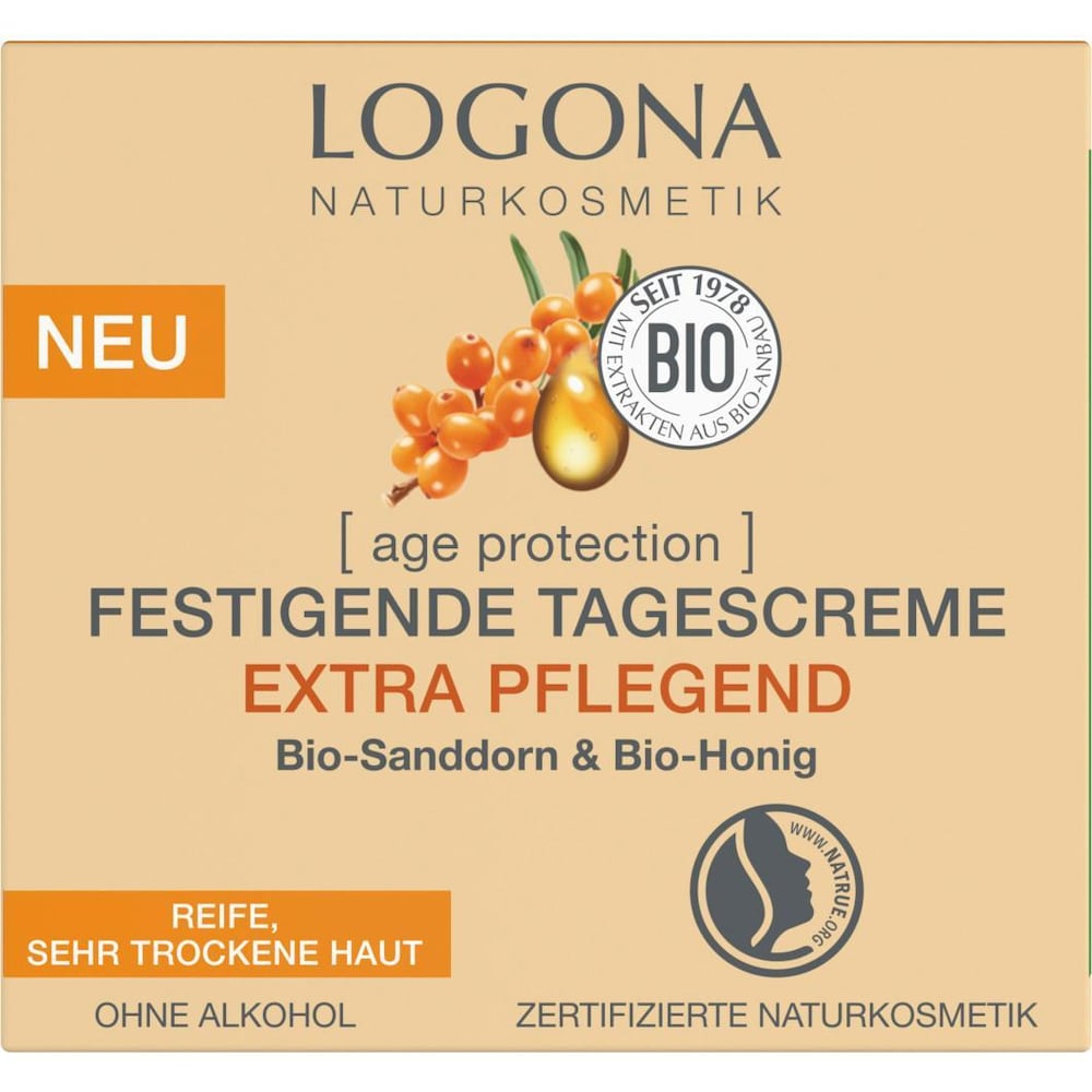 Logona Ujędrniający silnie odżywczy krem na dzień z organicznym rokitnikiem i miodem 50.0 ml
