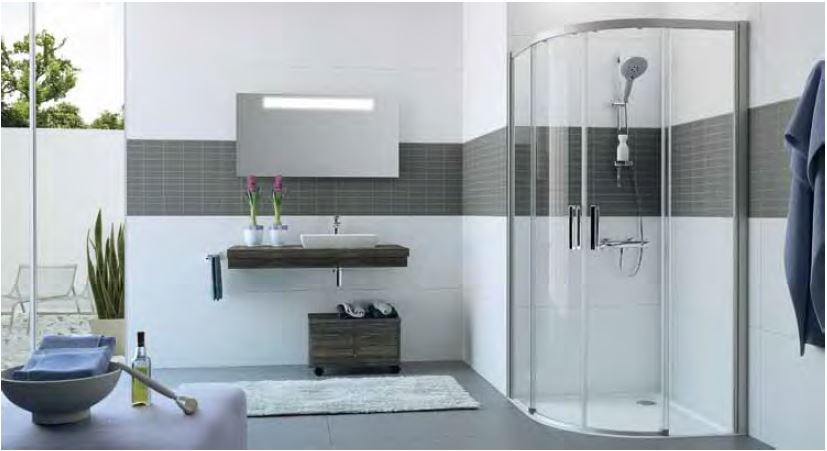 Huppe Classics 2 EasyEntry 1/4 koła Drzwi suwane do kabiny prysznicowej półokrągłej 80-125x200 cm, wykonanie na wymiar, profile srebrne matowe, szkło przezroczyste C25580087321