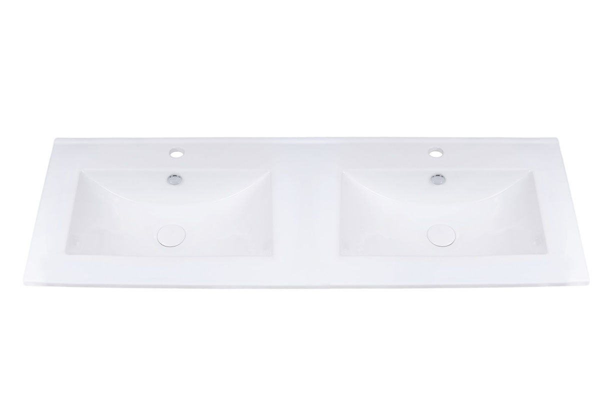 Legersen Irga Umywalka wpuszczana podwójna 120x46 cm biała LEUM45961200