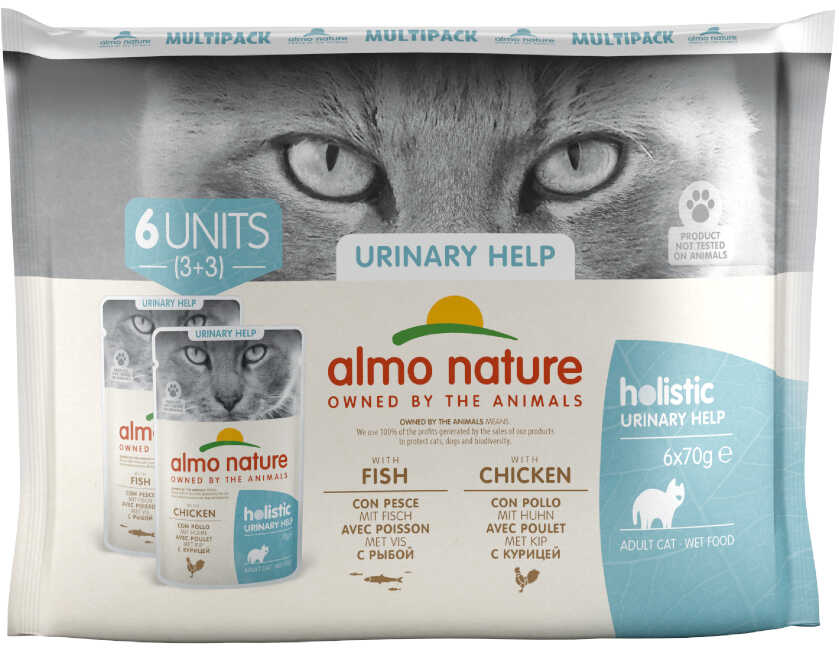 Almo Nature Holistic Urinary Help, 6 x 70 g - Zestaw mieszany