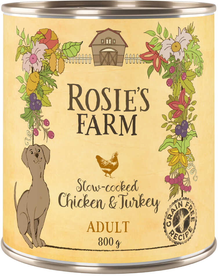 Zestaw Rosies Farm Adult, 24 x 800 g - Kurczak i indyk Dostawa GRATIS!