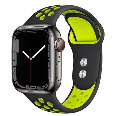 CRONG Pasek sportowy Duo Sport do Apple Watch 38/40/41 mm (czarny/limonkowy)
