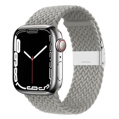 CRONG Pasek pleciony Wave Band do Apple Watch 38/40/41 mm (jasny szary)