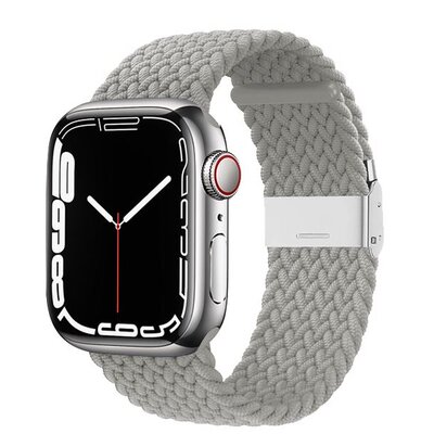 CRONG Pasek pleciony Wave Band do Apple Watch 42/44/45 mm (jasny szary)