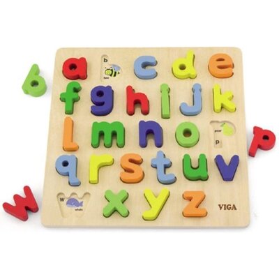 VIGA TOYS Puzzle Edukacyjne Drewniana Układanka Alfabet Literki Viga Toys 50125