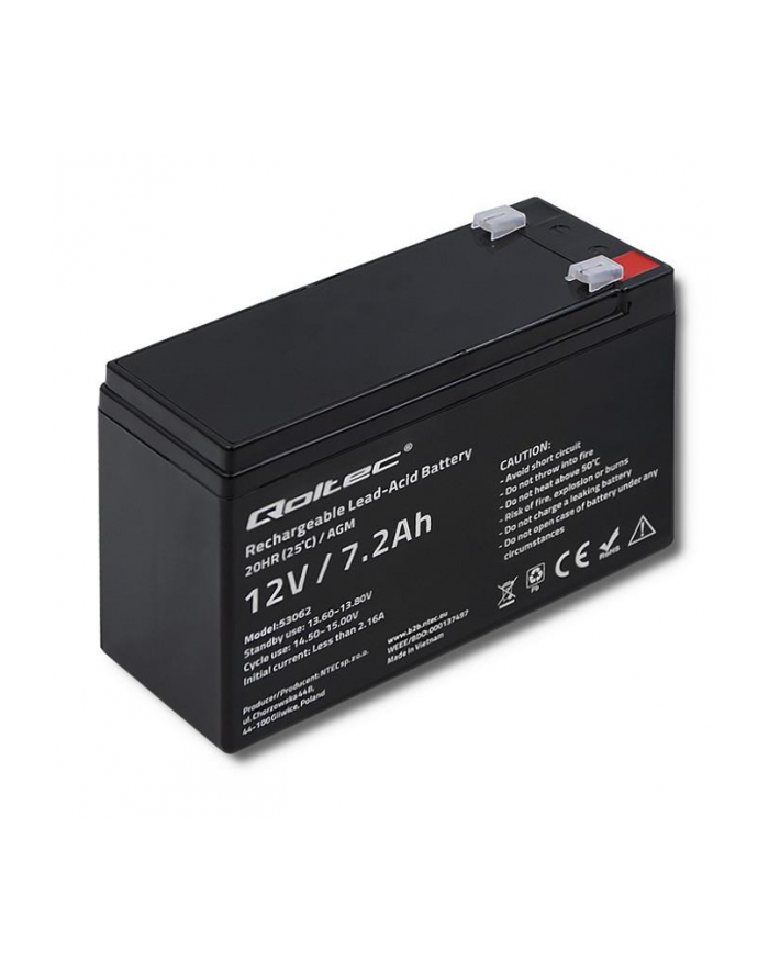 qoltec Akumulator AGM 12V | 7.2Ah | max. 108A